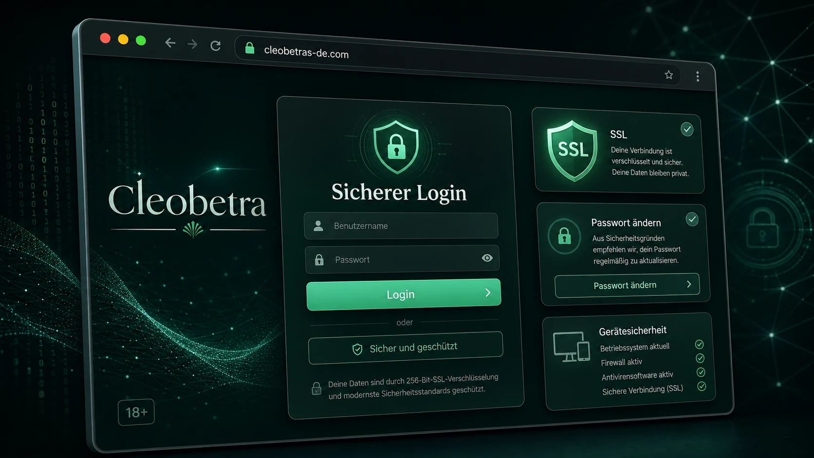 Sicherheit beim Cleobetra Login
